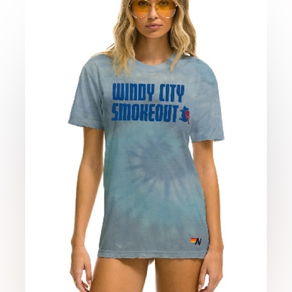 Aviator Nation Tops - NWT RARE Aviator Nation Chicago Windy City Smokeout 2023 Special Release T-Shirt